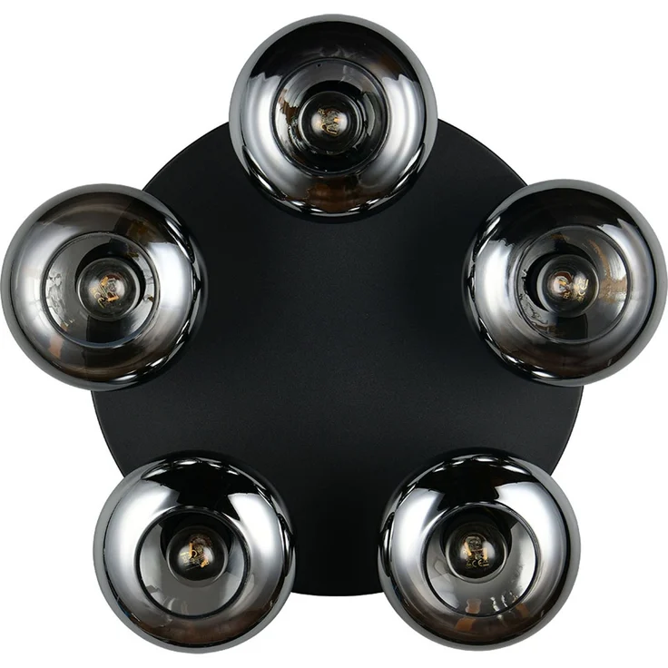LED Deckenleuchte, 5 flammig, schwarz, dimmbar, D 49 cm – Bild 7