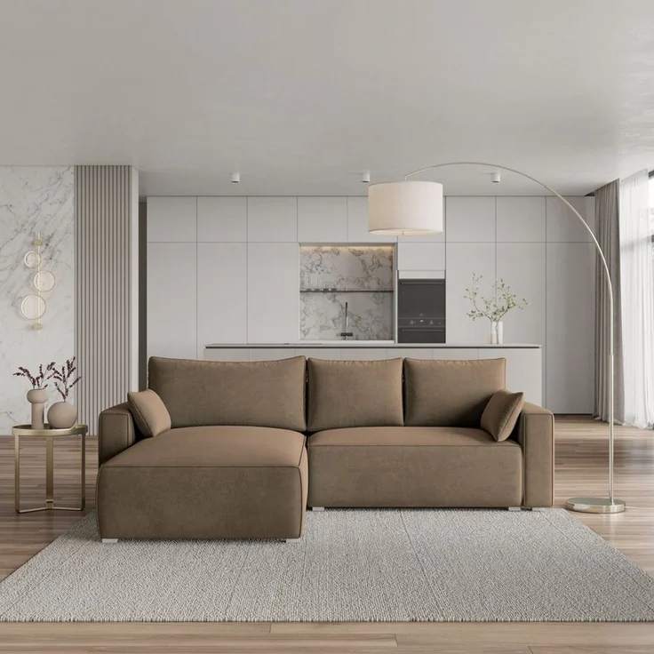 Masseno Ecksofa FORIL mit Schlaffunktion L-Form, Sofa mit Bettkasten – Bild 1