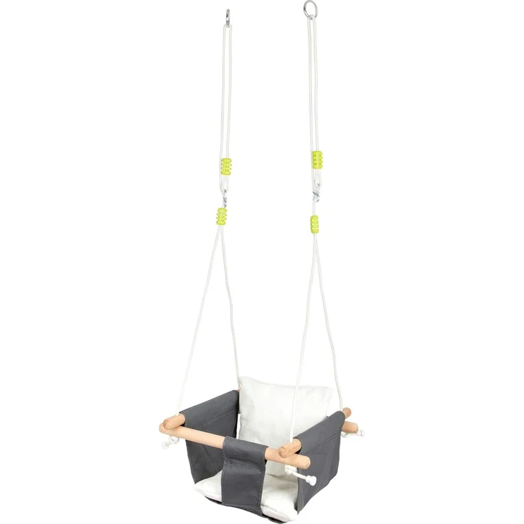 small foot 11584 Babyschaukel Komfort aus Holz und Stoff, mit längenverstellbaren Seilen, für Draußen & Drinnen geeignet – Bild 1