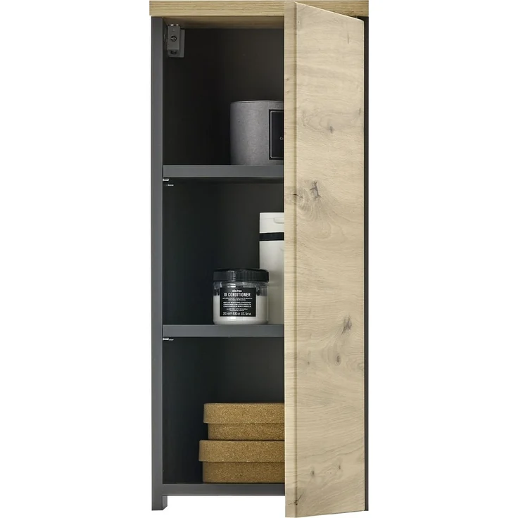 Hängeschrank >Memphis< Grau / Artisan Eiche Dekor - 30x70x23cm (BxHxT) – Bild 4