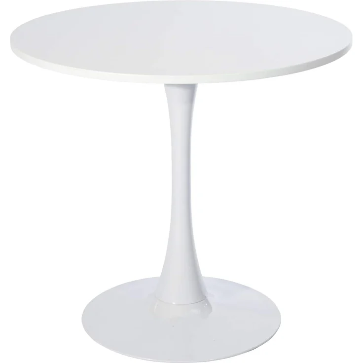 MEUBLE COSY Runder Esstisch Klein Tisch Küchentisch Esszimmertisch 2-4 Personen für Küche, Wohnzimmer, Büro, 80 x 80 x 73 cm, Weiß – Bild 1