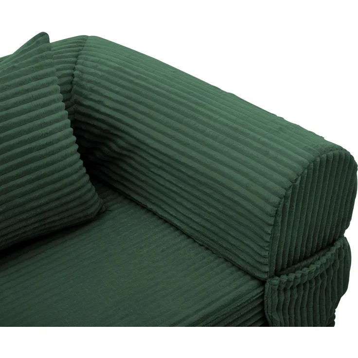 ZUBALIYA SchlafSofa mit Cordbezug, mit Schaumstoffpolsterung, ohne aufwendige Montage, für Wohnzimmer und Apartments – Bild 18