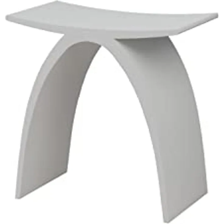 Bernstein Badhocker PB4001 (einsetzbar als Ablage- oder Sitzfläche), aus Mineralguss / Design Duschhocker / Sitzhocker / Matt