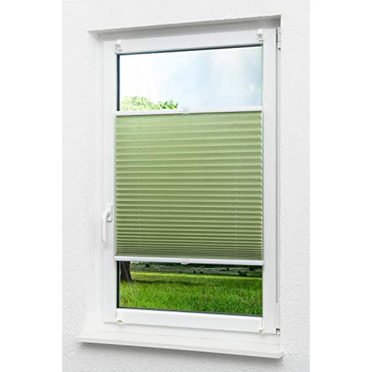 LYSEL® Plissee Klemmen Grasgrün, blickdicht, HxB 130x45cm – Bild 2