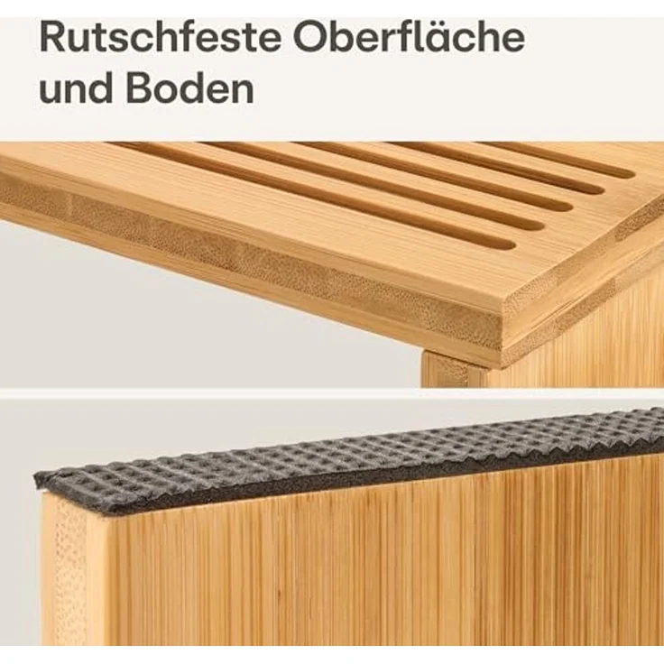 Praknu Fußhocker Klappbarer Toilettenhocker aus FSC® Bambus - Holz, Badezimmer – Bild 4