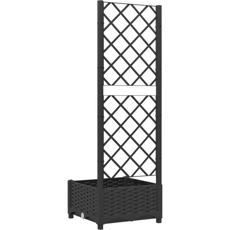 vidaXL Garten-Pflanzgefäß mit Spalier Schwarz 40 x 40 x 121,5 cm PP 318268 – Bild 5