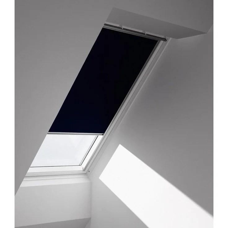 Verdunklungsrollo DKL SK06/MK06/CK02/FK06/MK04/CK04 1085S, VELUX, verdunkelnd, ohne Bohren, in Führungsschienen, VELUX »Pick & Click!«, alufarbene Führungsschienen & Griffleiste