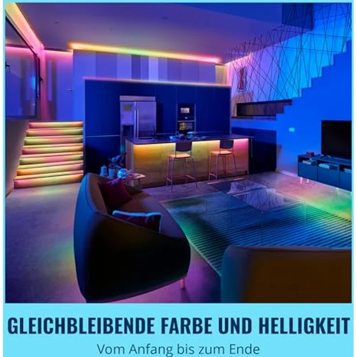 WiZ RGBIC LED Lightstrip - 20 m, 16 Mio. Farben + Weißtöne, WLAN, Sprach- / App-Steuerung, Google Home, Alexa, HomeKit – Bild 2