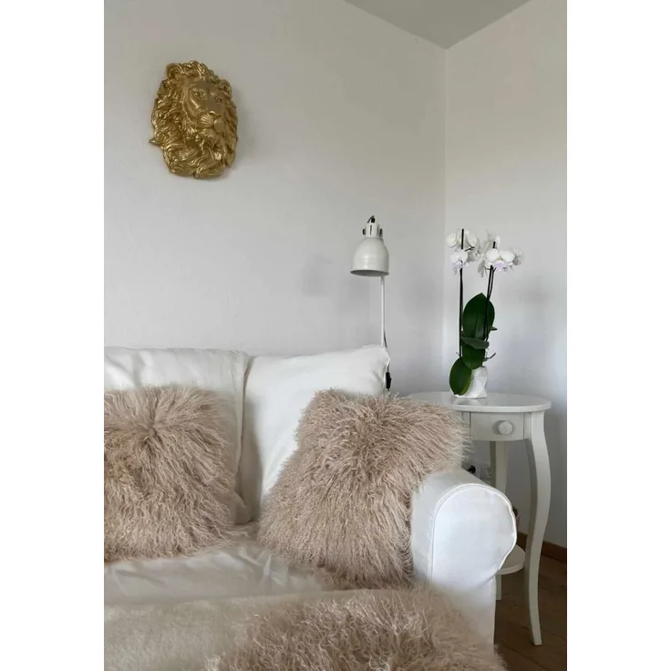 Lammfellkissen - TIBET BEIGE mit Inlett
