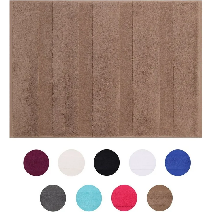 Betz Badematte Badvorleger Deluxe 50x70 cm Farbe Mokka, nicht beschichtet, beidseitig nutzbar, Baumwolle, besonders dick – Bild 2