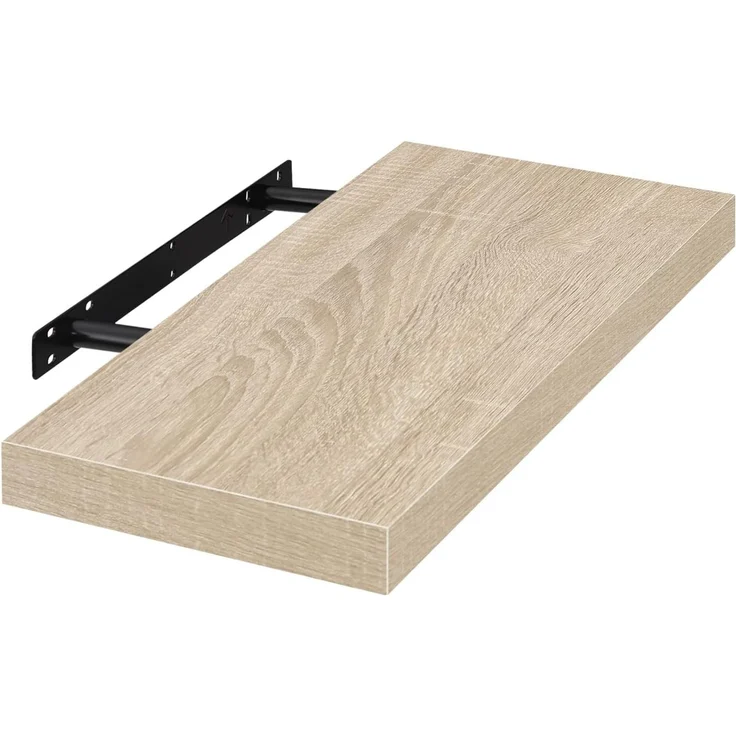 EUGAD Wandregal Wandboard Buchregal Hängeregal DVD CD Regal Holz Board 60cm Eiche 0116QJ