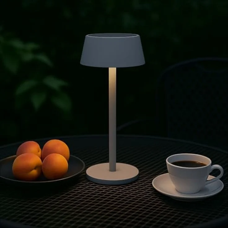 Brilliant Picco Solar Tischlampe Outdoor 30cm Grau Matt - LED Außentischleuchte mit USB & Akku, Dimmbar in 3 Stufen, IP44 Wassergeschützt – Bild 5