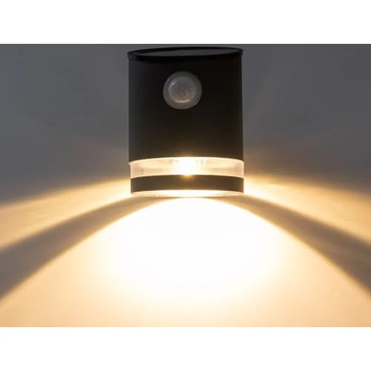 LED Solar Wandleuchte "SWL 119-A" PIR Bewegungsmelder, IP44, anthrazit – Bild 5