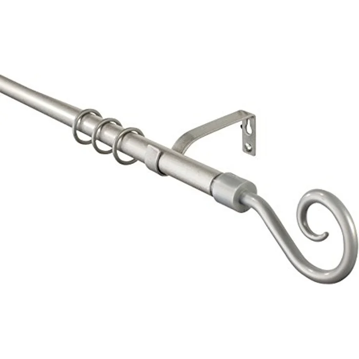 iso-design Gardinenstange silber ausziehbar 160–300 cm, Durchmesser 16/19mm, Ø 19 mm, 1-läufig, mit Bohren, Metall