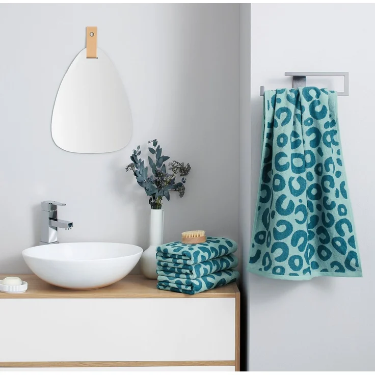 OTTO home Handtuch Set Anna Leopardenmuster, 4-tlg Handtuch-Set, 50x100cm, 100% Baumwolle, Frottiervelours (Set, 4-St), Handtücher, weich, saugstark, modern, Leo, Animal Print – Bild 2
