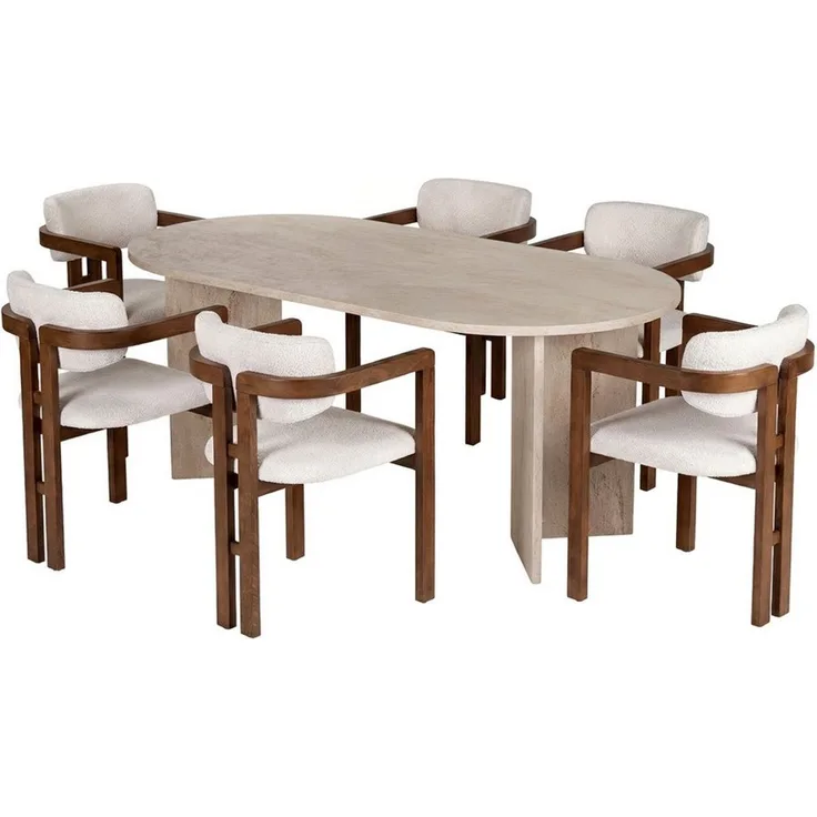 Skye Decor Essgruppe Sablin Modern 4 Japandi Set, (Set, 5-tlg, 1 Tish,4 Stühle), bestenend aus 4 Stühl und 1 Tish Modern Esszimmer Set