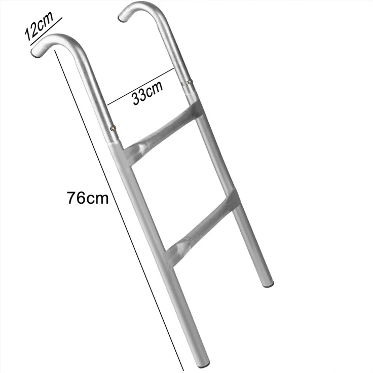 Monzana Trampolinleiter UV-beständig flexibel montierbar Sicherheitsleiter Einstiegsleiter 76cm -2 Metallstufen – Bild 5
