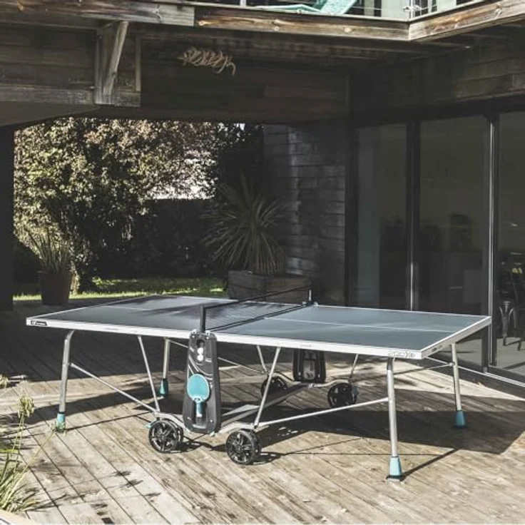 Cornilleau Outdoor Tischtennisplatte 200X, wetterfest mit SoftMat-Oberfläche, grau – Bild 2