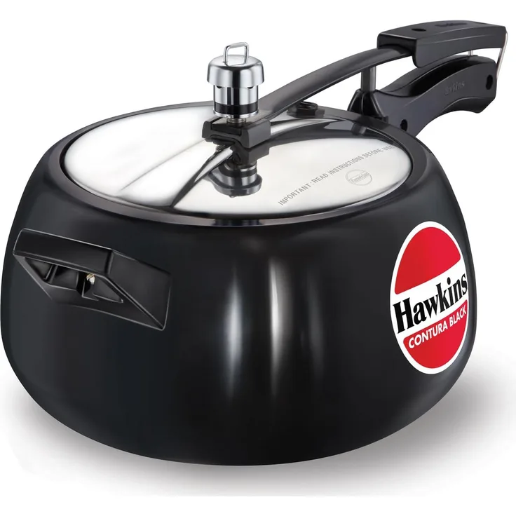 Hawkins CB50 Hard Anodised Pressure Cooker, 5-Liter,Black