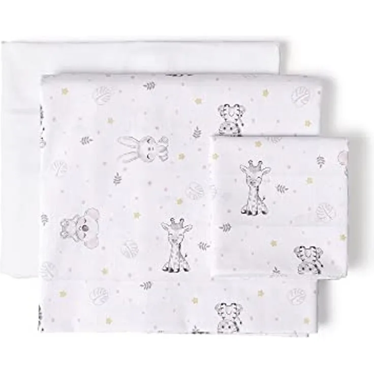 INTERBABY · Kinderwagen Bettlaken - Bettwäsche Set für Kinderwagen KOALA in Weiß rosa für Neugeborene 100% Baumwolle