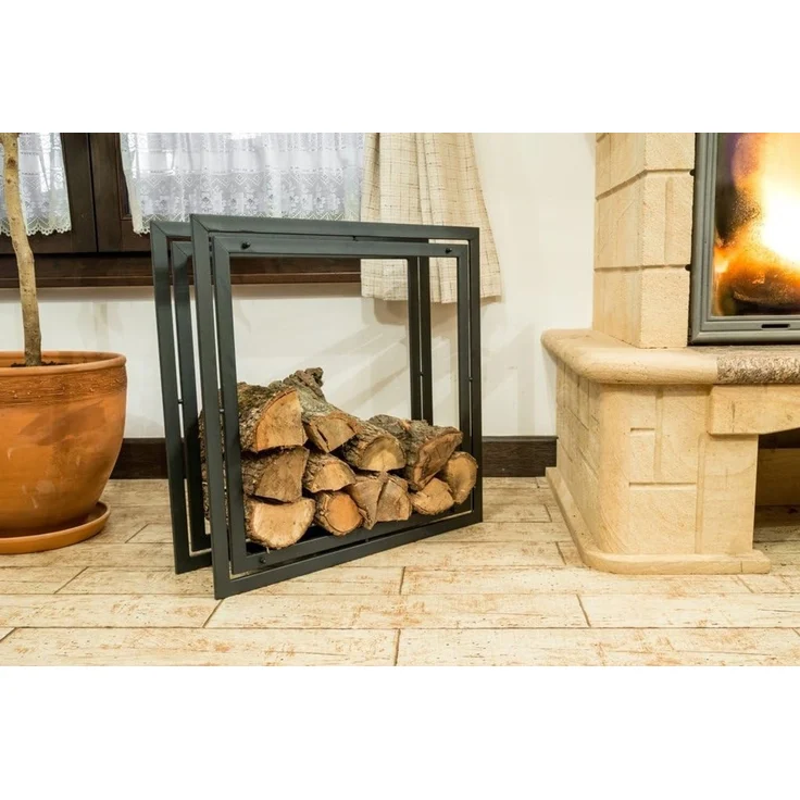 Kaminholzregal Square Kaminholzständer 70cm Holzkorb Kaminholzhalter Holzregal – Bild 8