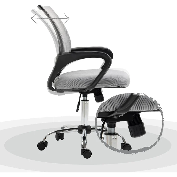 SVITA Schreibtischstuhl CYDNEY (Einzeln), Stufenlos höhenverstellbar, 360° drehbar, mitwachsend – Bild 6