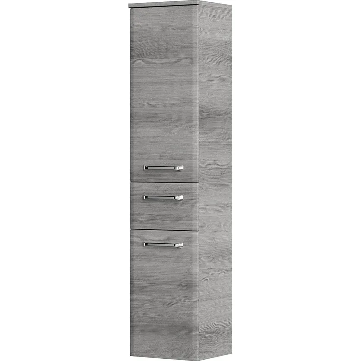 Midischrank Atlanta / Alika , Holzwerkstoff, Metall , Grau , 30 x 141 x 33 cm