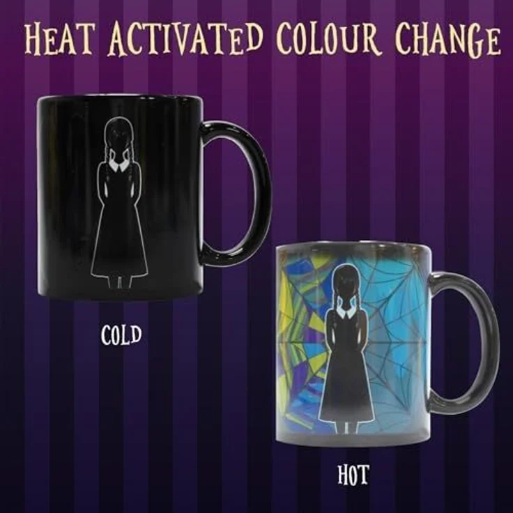 Mad Monkey Tasse Wednesday Addams Kaffeebecher mit Wärmeeffekt Zaubertasse Ophelia – Bild 3