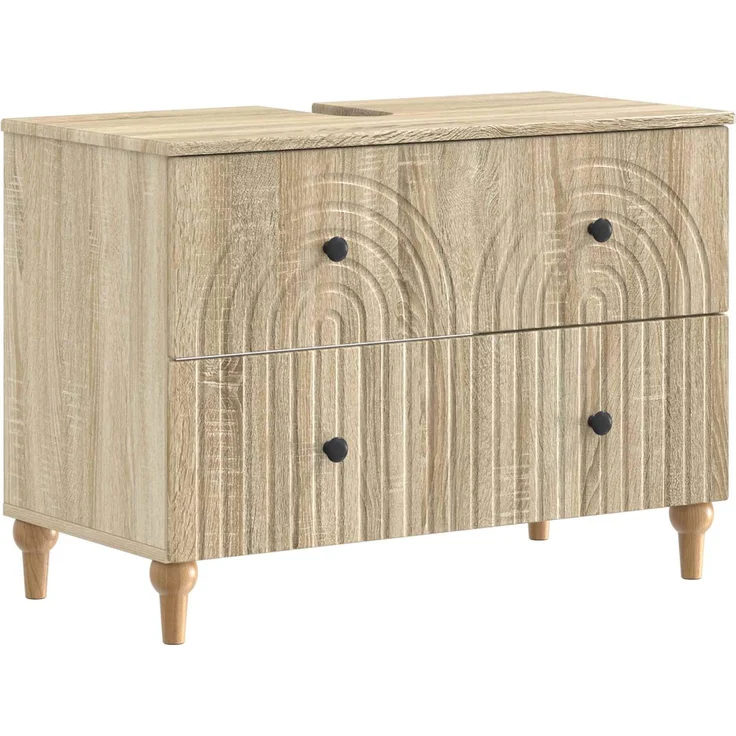 vidaXL 2-teiliges Badezimmer Schrank Set ALKMAAR Sonoma-Eiche 3417668 – Bild 3