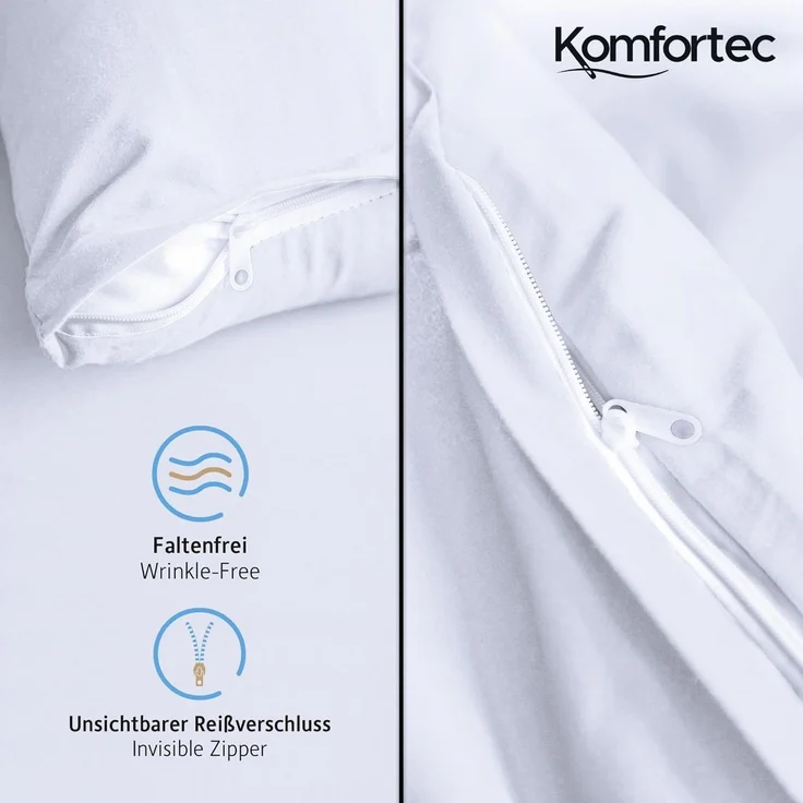 Komfortec Bettwäsche Premium, 135 x 200 bis 220 x 240 cm, 6 verschiedene Größen zur Auswahl, gebürstet 100% Mikrofaser, 2 teilig, Superweiches Bettwäsche-Set, Knitterfrei, Atmungsaktiv – Bild 4