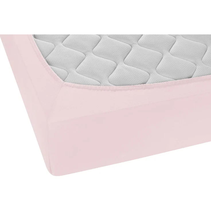 biberna Feinjersey-Spannbetttuch, 100 % Baumwolle, rose, 1x 180x200 cm - 200x200 cm – Bild 2
