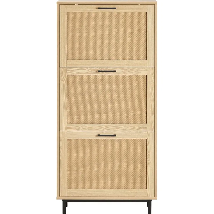 SoBuy FSR155-N Schuhschrank, Spanplatte, Melamin, Helle Eiche, 50 x 90 x 19 cm
