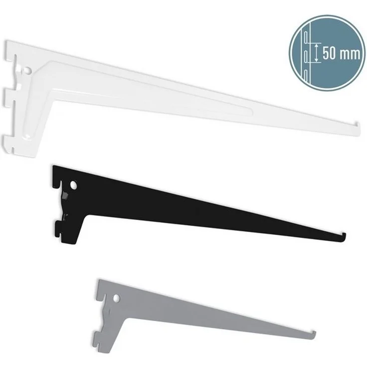 ib style Wandregal Regalbodenträger Regalträger 1-reihig weiß 25cm, Raster 50mm – Bild 2