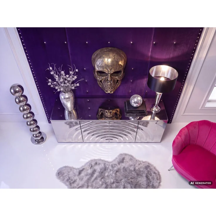 FineBuy Wanddeko Totenkopf Aluminium 41 cm Schädel Groß, Design Wanddekoration Metall Deko Alu Modern, Wohndeko Skull, Wandskulptur Dekoration Wohnaccessoire – Bild 4