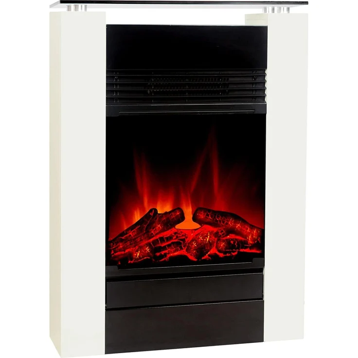 El Fuego Elektrokamin Tessin AY 0626 weiß Dekokamin 900/1800W Fernbedienung – Bild 2
