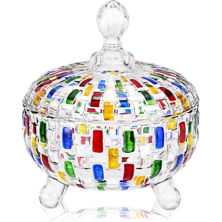 FANNOU Vorratsglas Handbemalte Glasbehälter mit Deckel Bunte Keksdose, (1-tlg, 1 x Vorratsglas), dekorativ und praktisches – Bild 1