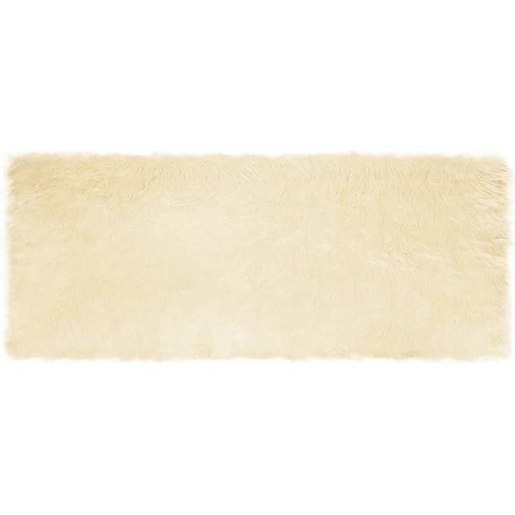 vidaXL Teppich aus Kunstschaffell TAFALLA Creme 80 x 200 cm Polyester 42021501 – Bild 2