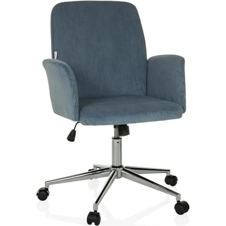 MID.YOU Drehstuhl Blaugrau, Textil, ergonomische Rückenlehne, Armlehnen, 70 cm – Bild 1