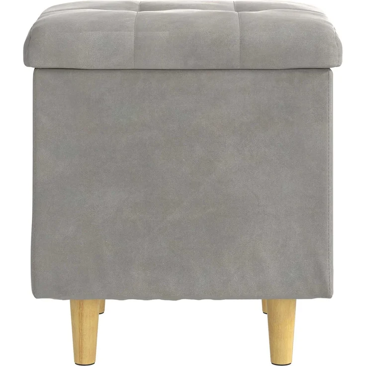 vidaXL Ottoman mit Stauraum Hellgrau 40 x 40 x 45 cm Samt 876810 – Bild 6