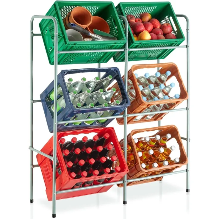 tectake Stabiles Kistenregal Getränkekistenregal Kastenregal - Diverse Modelle - (für 6 Kästen | Nr. 401728)