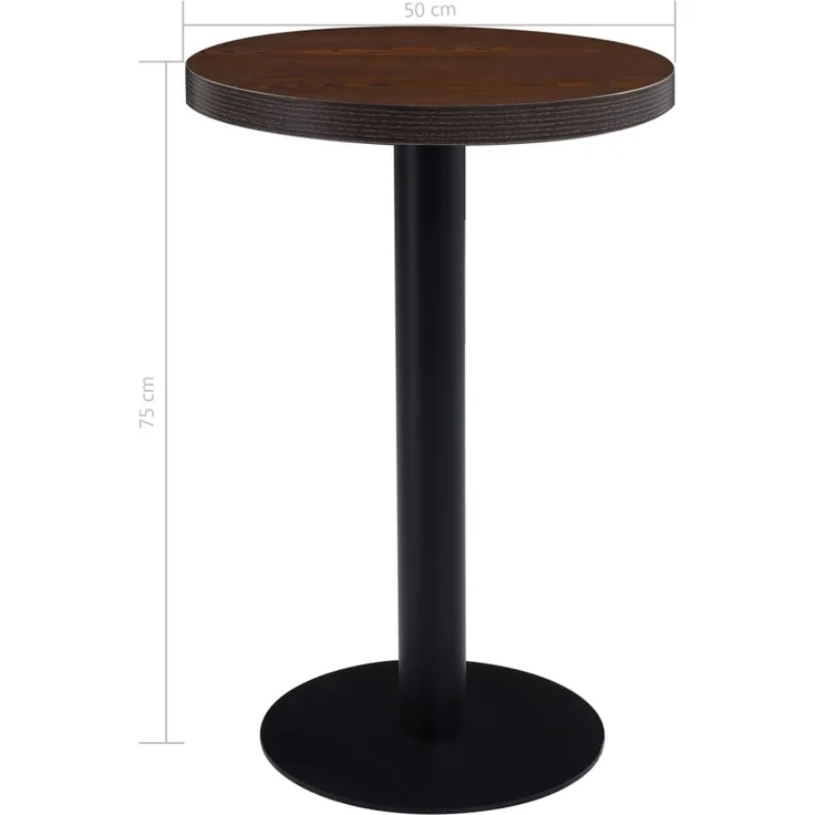 Bistrotisch FLORI rund Dunkelbraun/Schwarz 50 cm MDF | Esstisch kleiner Tisch Cafe Gartentisch Balkontisch Outdoortisch – Bild 5