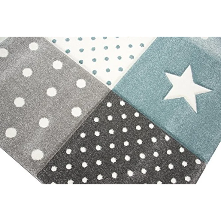 Carpetia Kinderteppich Kinderteppich Spielteppich Junge Stern Mond in blau hellblau türkis, rechteckig, Höhe: 13 mm – Bild 4