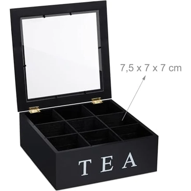 Schwarze Teebox mit 9 Fächern 10047497 – Bild 5