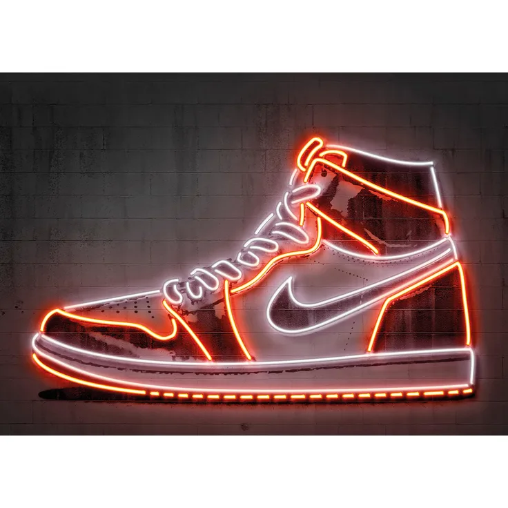 Leinwandbild Nike Jordan 1 Sneaker LED-Optik Bild 70x50 DD123089 Wand Keilrahmen