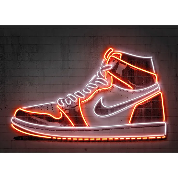 Leinwandbild Nike Jordan 1 Sneaker LED-Optik Bild 70x50 DD123089 Wand Keilrahmen – Bild 1