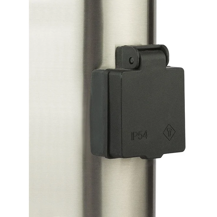 Stehlampe, 2x Steckdose, Edelstahl, H 45 cm, BOSTON – Bild 7