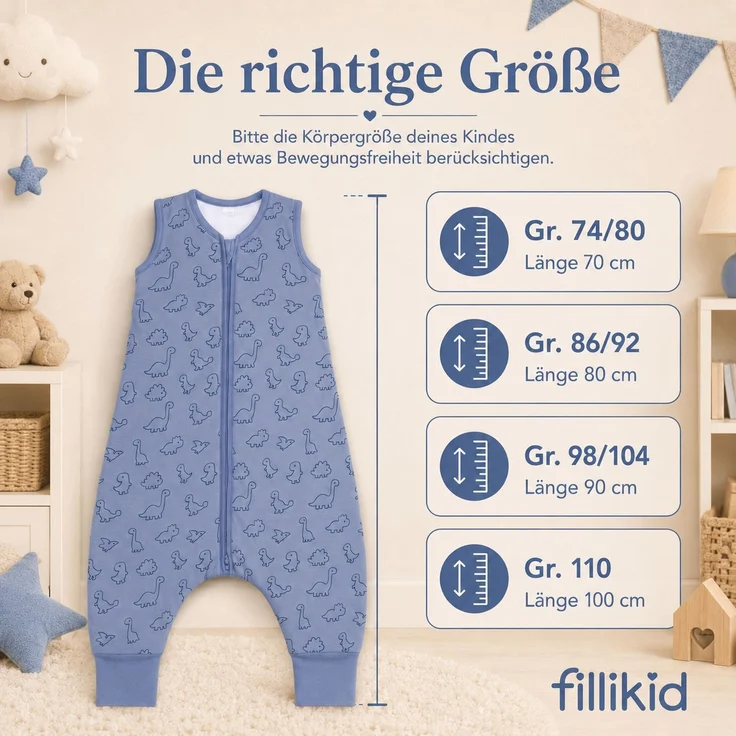 Fillikid Ganzjahres-Schlafsack mit Füßen Exklusiv – Bild 7