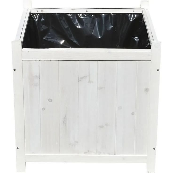 Melko Pflanzkübel Blumenkübel Pflanzkasten Blumentrog Holz 50x50 cm Blumenkübel (Stück), Innenbereich mit schwarzer Schutzfolie