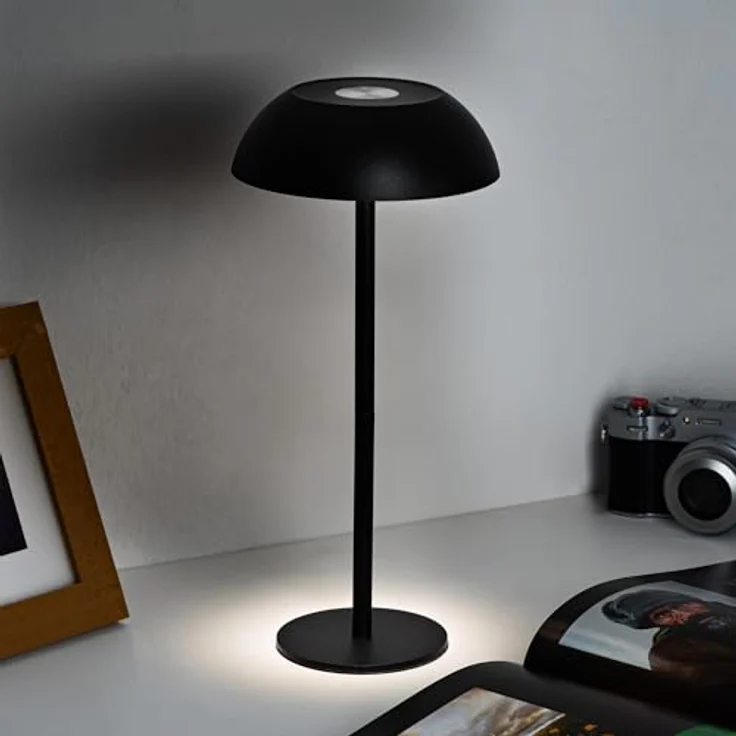 Idena Tango Touch LED Tischlampe, kabellos und höhenverstellbar, schwarz, mit stufenlos dimmbaren Farbmodi – Bild 6