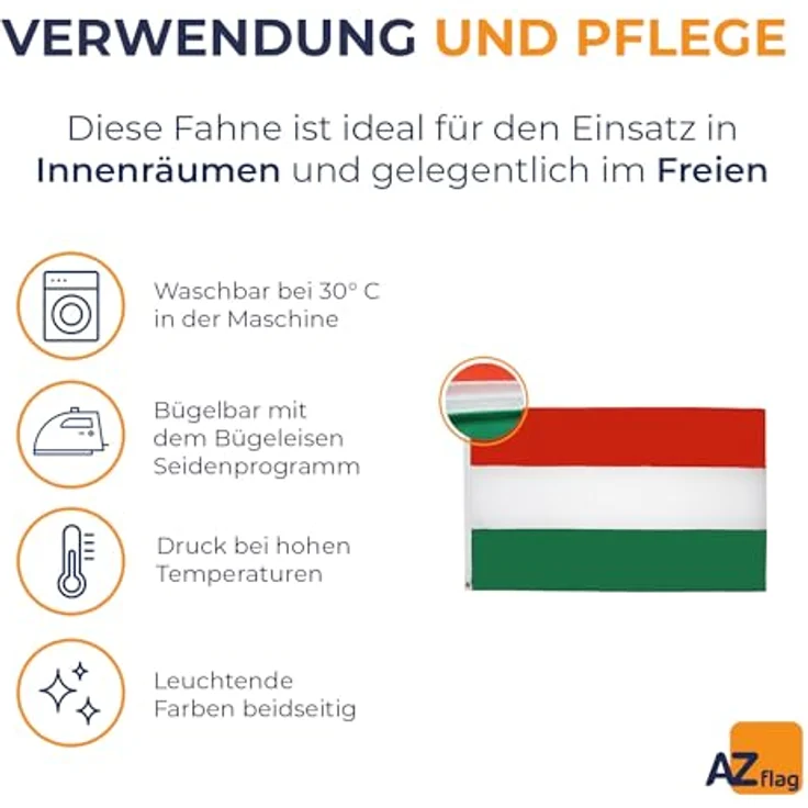 AZ FLAG - Flagge Ungarn - 150x90 cm - Ungarische Fahne 100% Polyester mit Messing-Ösen - 110g – Bild 5